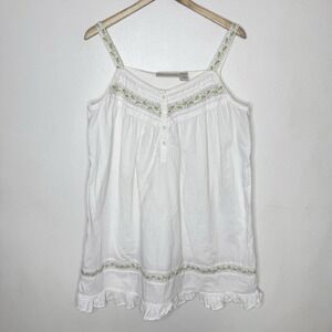Gilligan And O'Malley Cotton Floral Lace Trim Nightgown Womens XXL Cottagecore